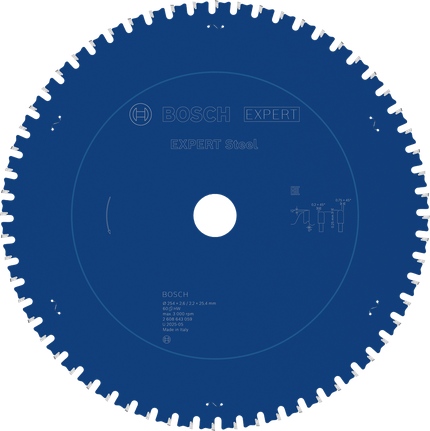 BoschEXPERT 钢制圆锯片，用于切割金属。
